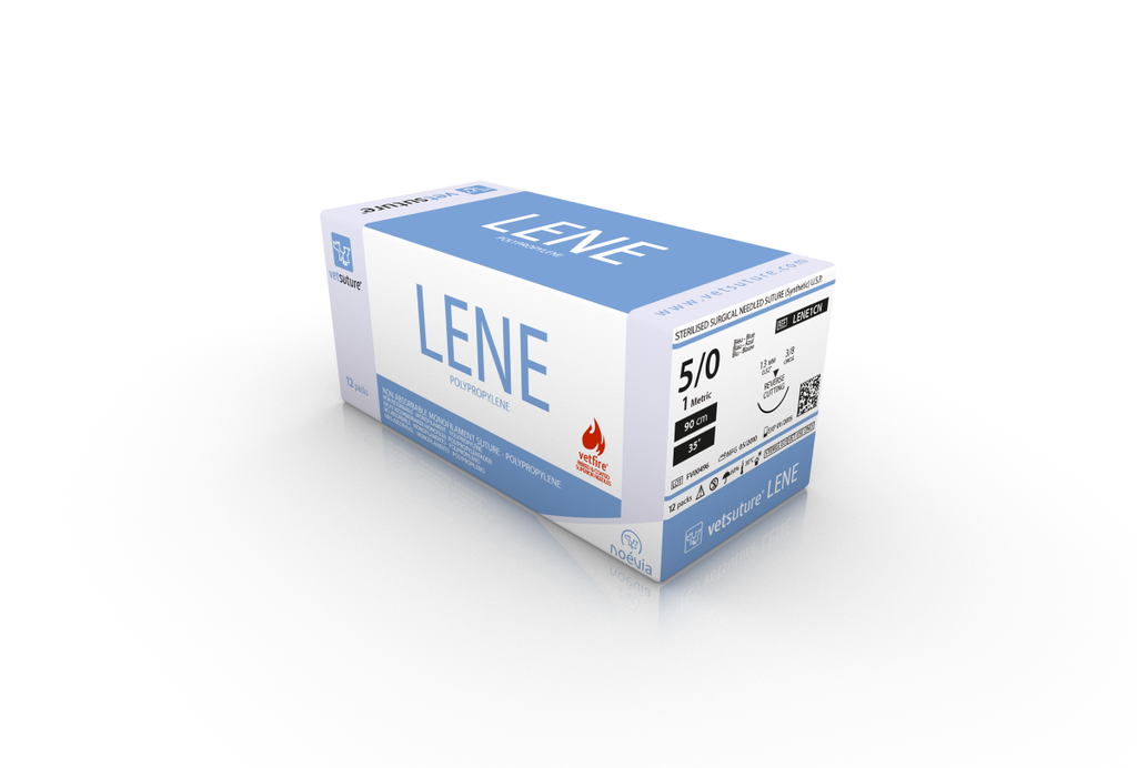 vetsuture® LENE (EP1, USP5/0, Reverse cutting 3/8c 13mm, 12x90cm)