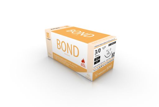 [BOND2CN] vetsuture® BOND (EP2, USP3/0, Reverse cutting 3/8c 24mm, 12x90cm)