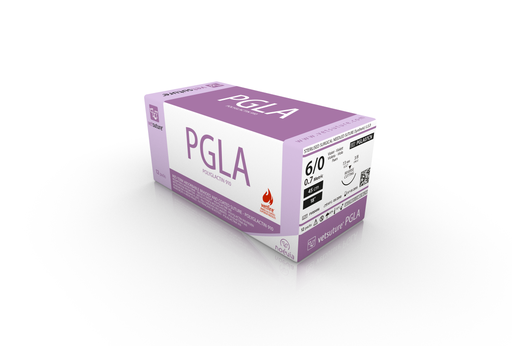 [PGLA07CN] vetsuture® PGLA (EP0.7, USP6/0, Reverse cutting 3/8c 13mm, 12x90cm)