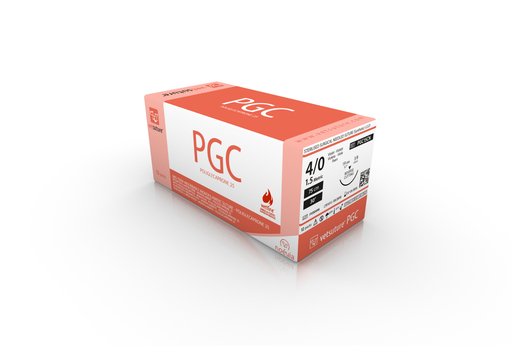 [PGC15CN] vetsuture® PGC (EP1.5, USP4/0, Reverse cutting 3/8c 19mm, 12x90cm)